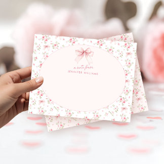 Correspondance Carte de remerciement de baby shower bohème à nœud