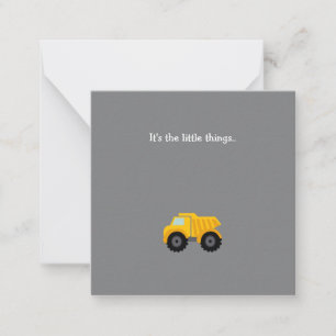 Correspondance Carte de remerciement de Little Dump Truck Note