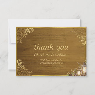Correspondance Carte de remerciement de mariage en bois rustique