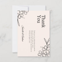 Carte de remerciement de mariage floral Boho