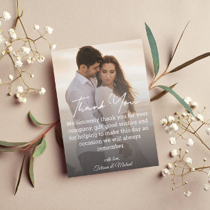 Correspondance Carte de remerciement de mariage photo minimaliste