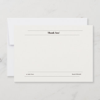 Correspondance Carte de remerciement personnalisée minimaliste