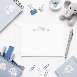 Correspondance Carte de remerciement pour Baby Shower Éléphant