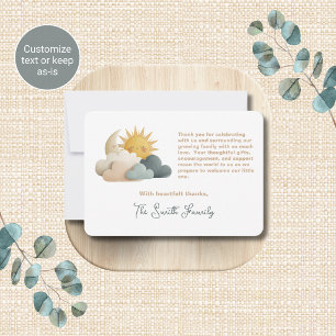 Correspondance Carte de remerciement pour Baby Shower thème nuage