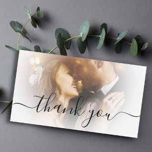 Correspondance carte de remerciement pour mariage moderne avec ph