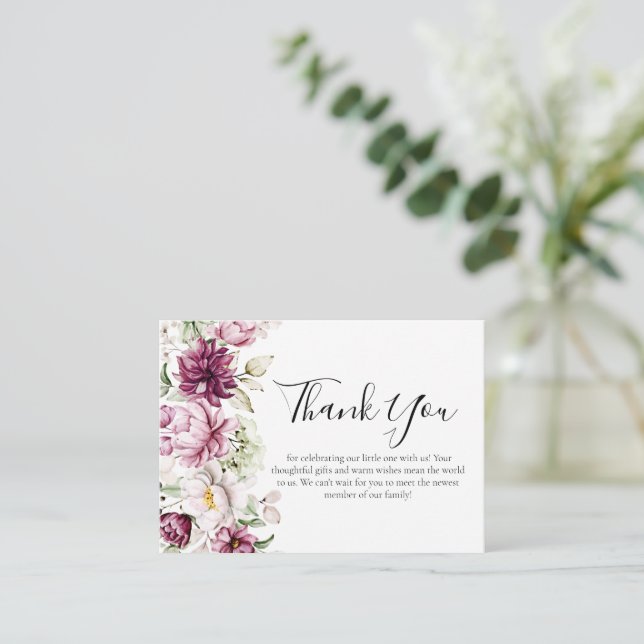 Correspondance Carte de remerciements Baby shower (Debout devant)