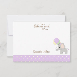 Correspondance Carte de remerciements Baby shower Eléphant mignon