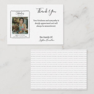 Correspondance Carte de remerciements de Sympathie photo simple f