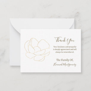 Correspondance Carte de remerciements de Sympathie Rose Gold Line