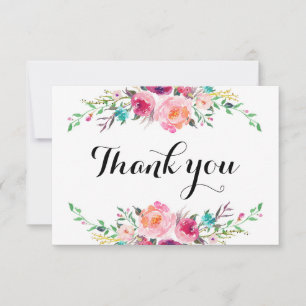 Correspondance Carte de remerciements floral, mariage