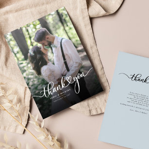 Correspondance Carte de remerciements mariage Lettré à la main