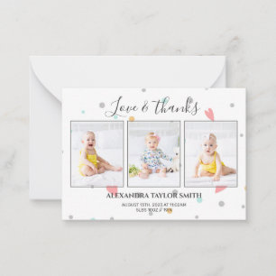 Correspondance Carte de remerciements photo de bébé à budget limi