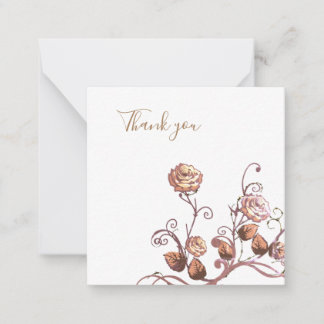 Correspondance Carte de remerciements rose d'or Brown naturel