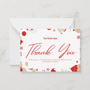 Correspondance Carte de visite en gros Merci Vacances Rouge