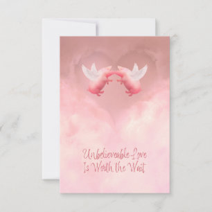 Correspondance Carte de vœux à plat cochons volants Amour Incroya