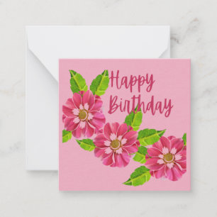 Correspondance Carte de vœux d'anniversaire 3 fleurs roses