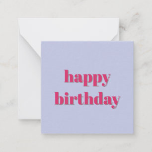 Correspondance Carte de vœux d'anniversaire moderne violet et ros
