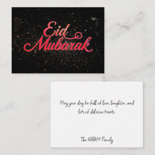 Correspondance Carte de vœux Eid Mubarak noire et rouge