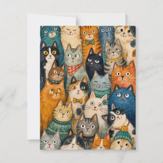 Correspondance Carte de vœux féline fantaisiste pour les amoureux