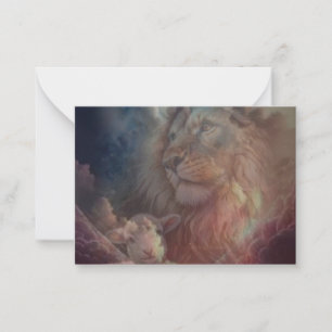 Correspondance Carte de voeux Lion et Agneau
