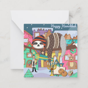 Correspondance Carte de vœux mignonne de Hanukkah de paresseux