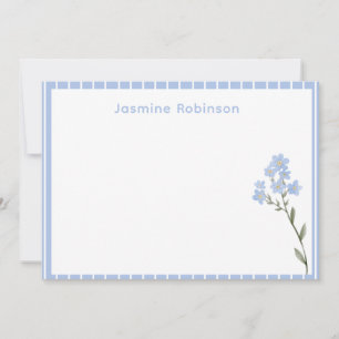 Correspondance Carte de vœux personnalisée avec rayures bleues et