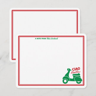 Correspondance Carte de vœux personnalisée Ciao Bella scooter ita