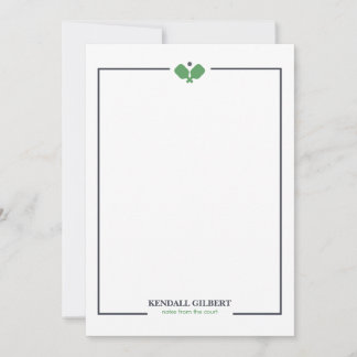Correspondance Carte de vœux personnalisée Pickleball | Vert mari