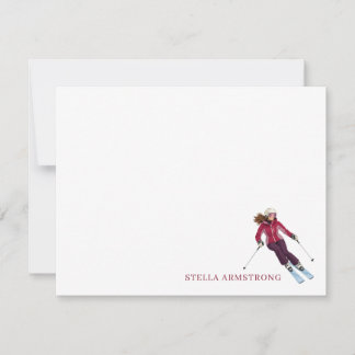 Correspondance Carte de vœux personnalisée pour skieuse
