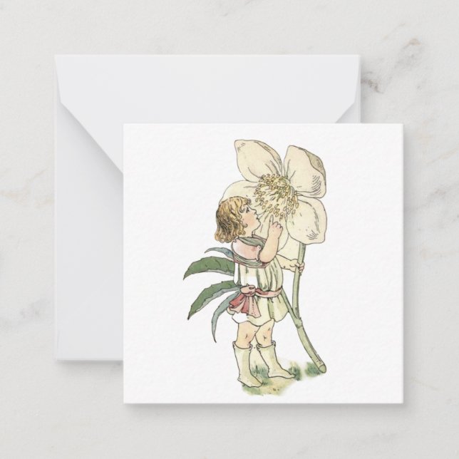 Correspondance Carte de vœux pliée de fée de fleurs (Devant)