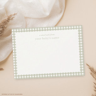 Correspondance Carte de vœux pour la nurserie de bébé en vichy ve