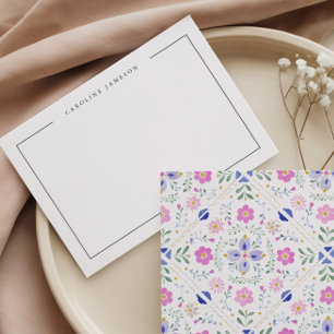Correspondance Carte de vœux simple moderne à motif floral violet