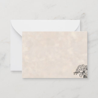Correspondance Carte de vœux vierge avec bouquet de roses dessiné