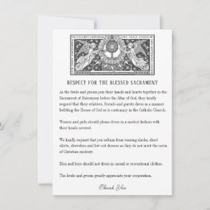 Correspondance Carte d'étiquette de mariage catholique