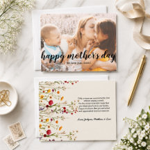 Carte élégante de fête des mères avec photo