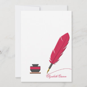 Correspondance Carte pour notes de papeterie Inkwell et Feather