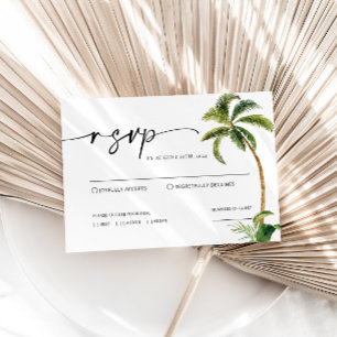 Correspondance Carte RSVP de mariage pour palmiers tropicaux