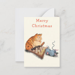 Correspondance Chat et souris Jouer aux échecs amusant carte de N