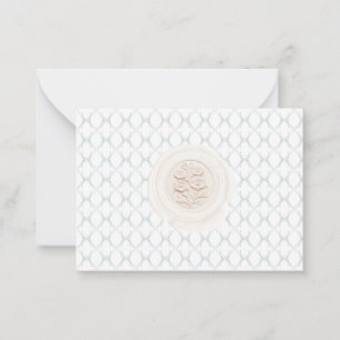 Correspondance Cire Sceau Bleu bébé Sympathie Carte de remercieme
