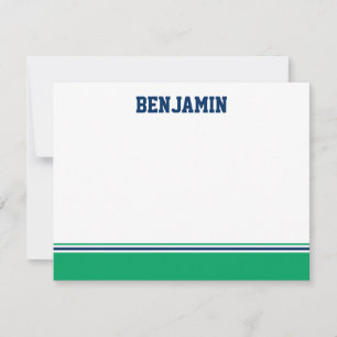 Correspondance College Stripe Bar Mitzvah Carte de remerciements