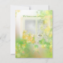 Cute chat dans une fenêtre Nouvelle carte de note