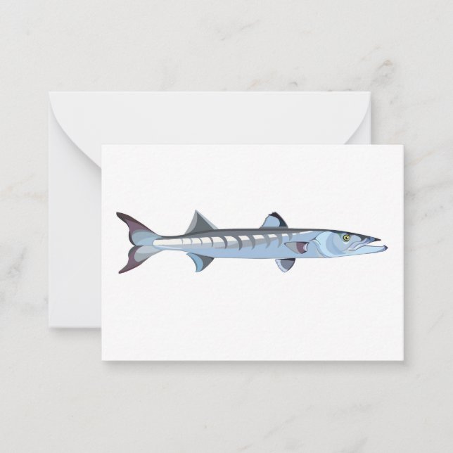 Correspondance Elégant Barracuda poisson carte de note (Devant)