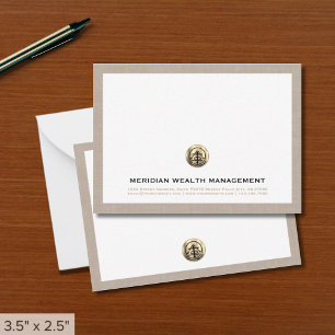 Correspondance Elégant logo or carte de note d'affaires