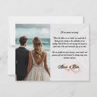 Correspondance Elégant mariage personnalisé avec fleurs Carte de 