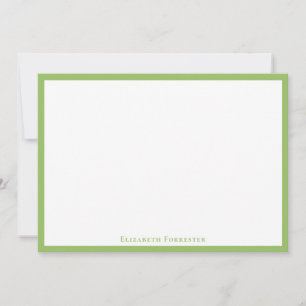 Correspondance Élégante carte de note à plat de la bordure verte 