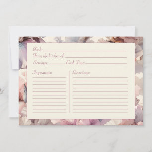 Correspondance Elégante carte de recette Blush Fête des mariées F