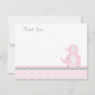 Correspondance Eléphant rose Carte de remerciements