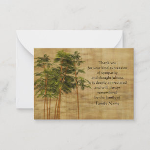 Correspondance Feuille vintage en bambou Carte de remerciements