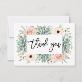 Correspondance Floral Succulents carte de remerciements, verdure