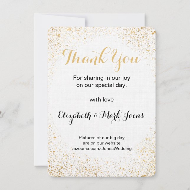 Correspondance Gold Leaf Spry Merci carte de note (Devant)